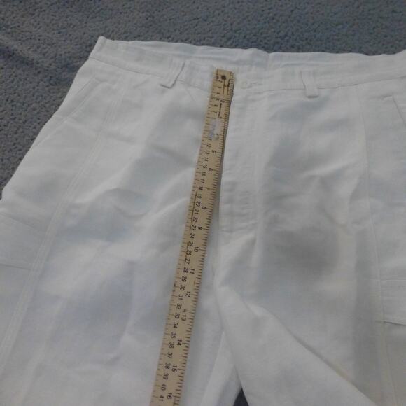 Cubavera Shorts Mens 36 White Linen Blend Cargo Wedding Beach Casual - Picture 7 of 10